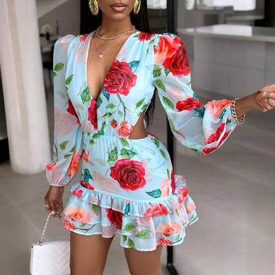 Hollow Out Printed Dress