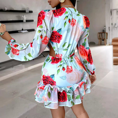 Hollow Out Printed Dress